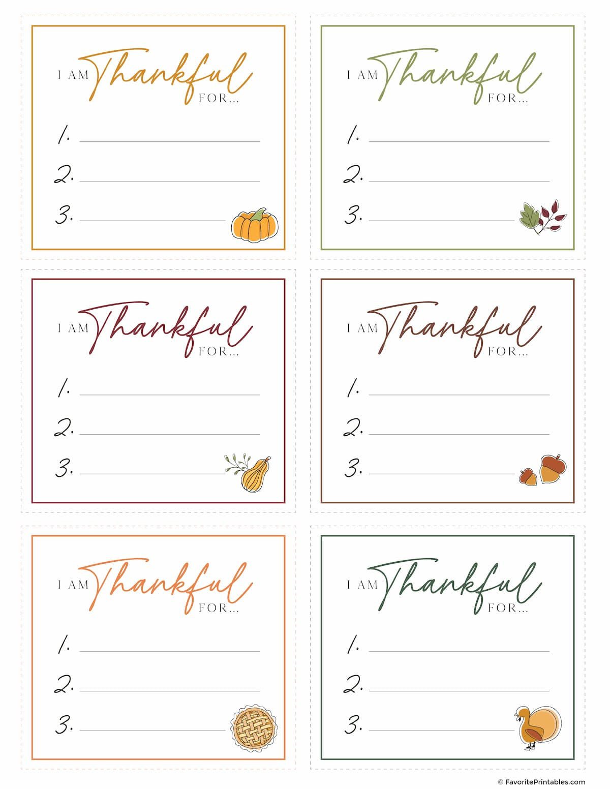 Free Printable I Am Thankful For Cards! - Favorite Printables with regard to Thankful For You Cards Printable
