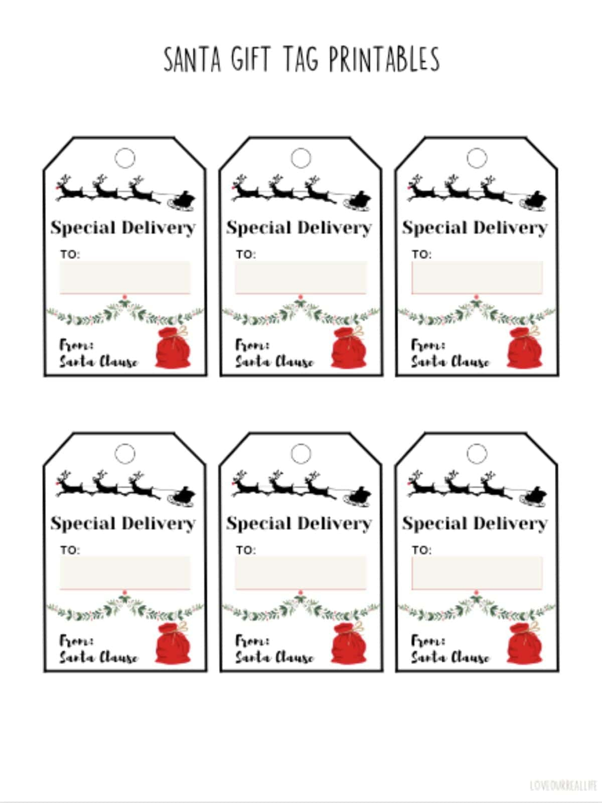 Free Printable Santa Gift Tags (Download Instantly To Print intended for Printable Christmas Tags From Santa