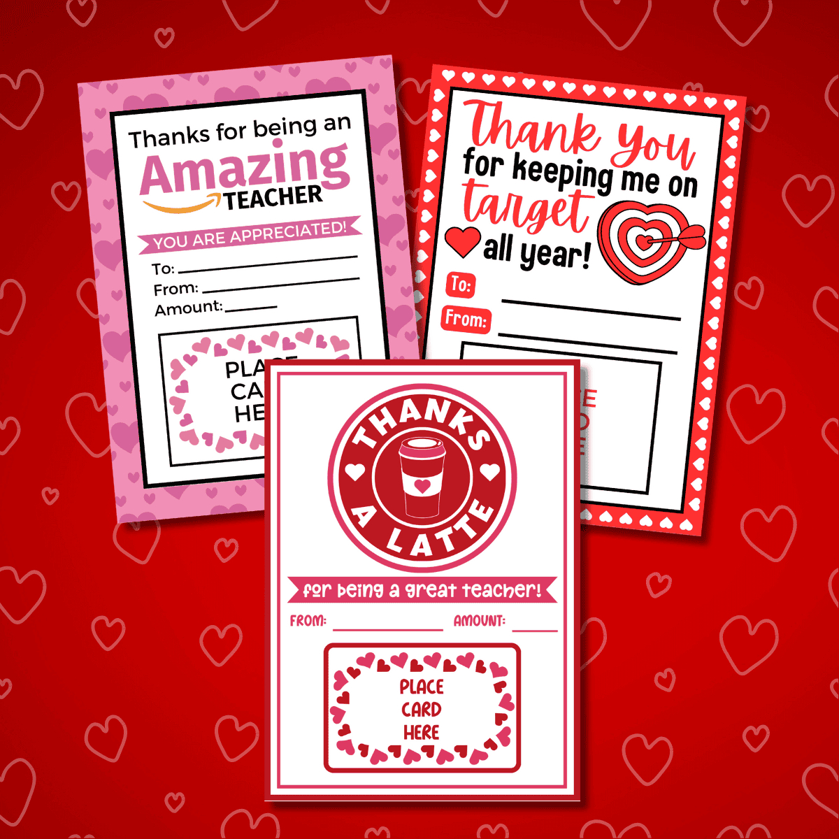 Free Printable Teacher Valentine Gift Card Holders - Prudent Penny regarding Free Valentine Thank You Cards Printable