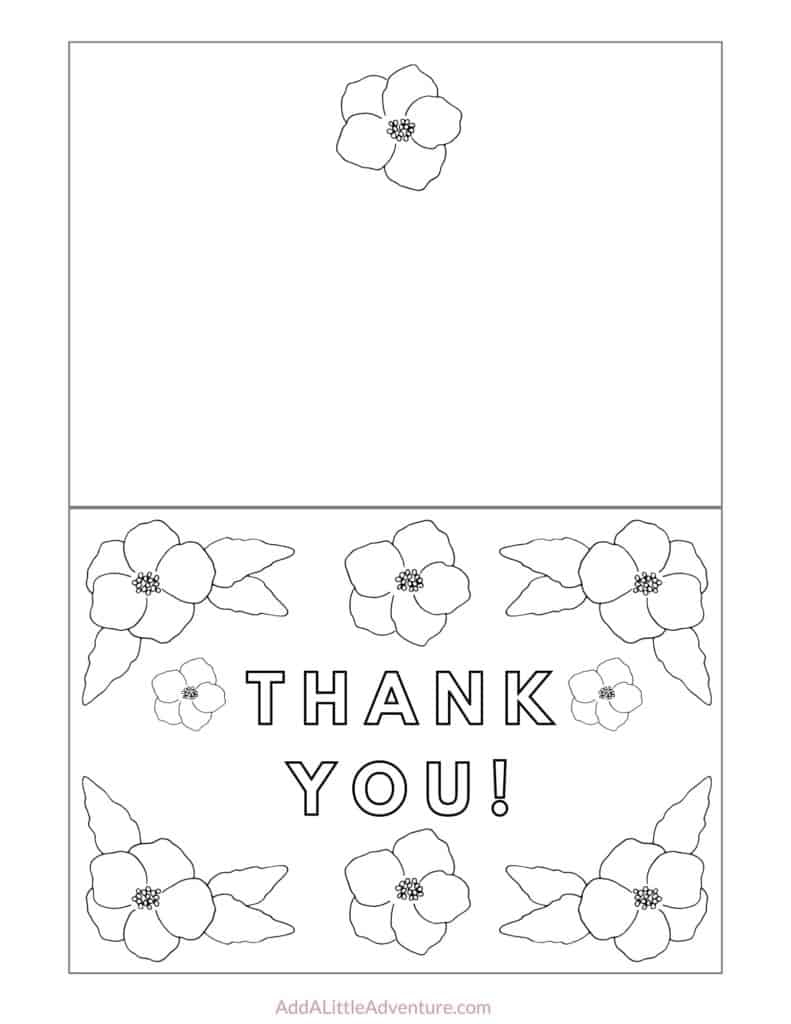 Free Printable Thank You Cards To Color - Add A Little Adventure regarding Color Thank You Cards Printable