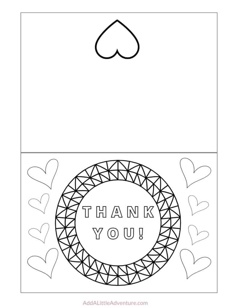 Free Printable Thank You Cards To Color - Add A Little Adventure with regard to Color In Thank You Cards Printable
