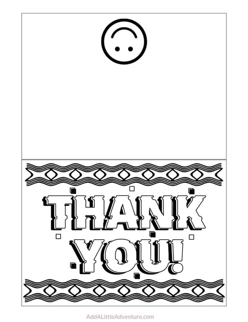 Free Printable Thank You Cards To Color - Add A Little Adventure within Thank You Cards Printable Kids