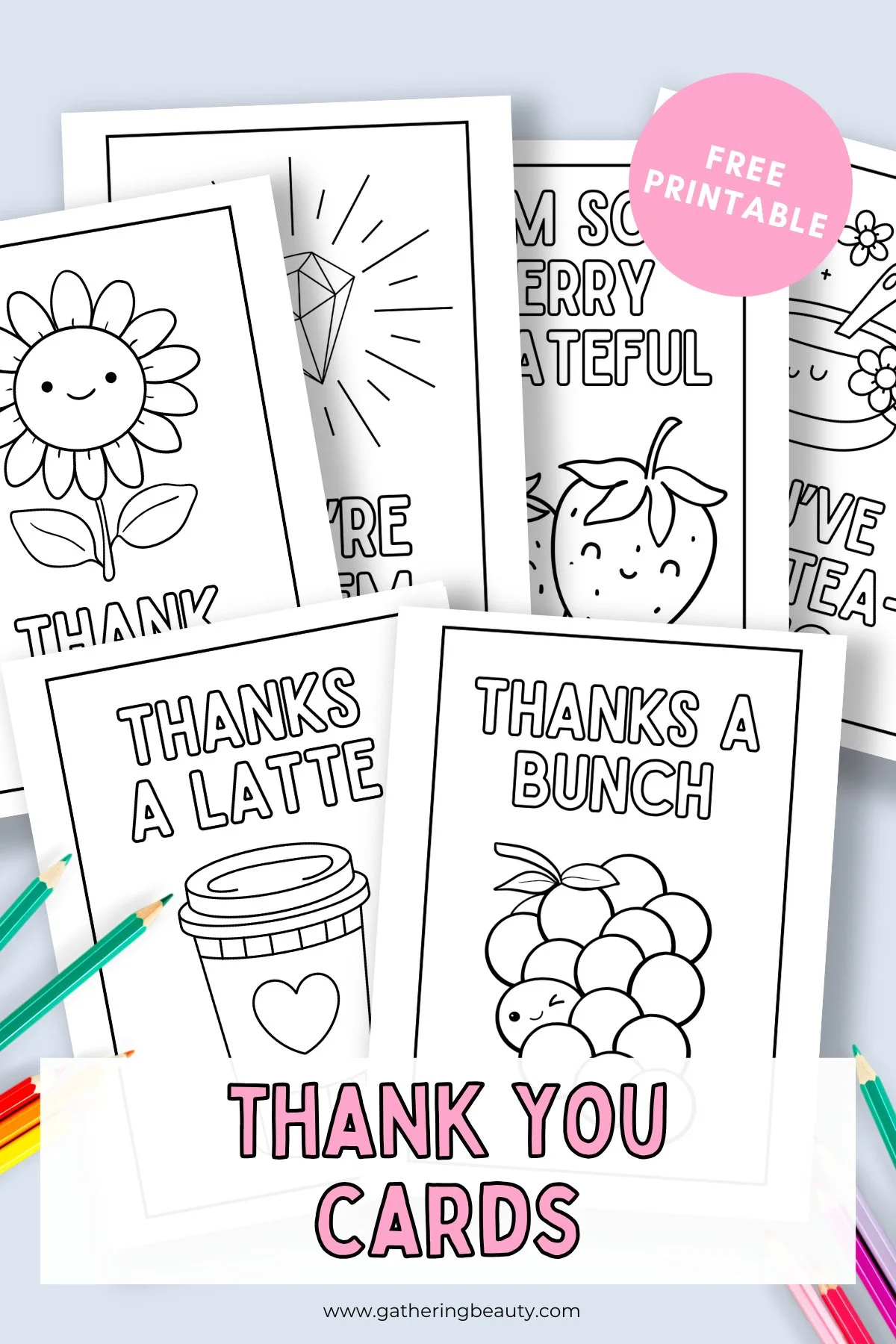 Free Printable Thank You Cards To Colour — Gathering Beauty in Free Printable Thank You Cards To Color