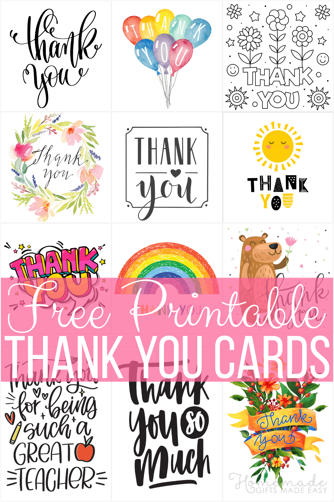 Free Printable Thank You Cards with Small Thank You Cards Printable