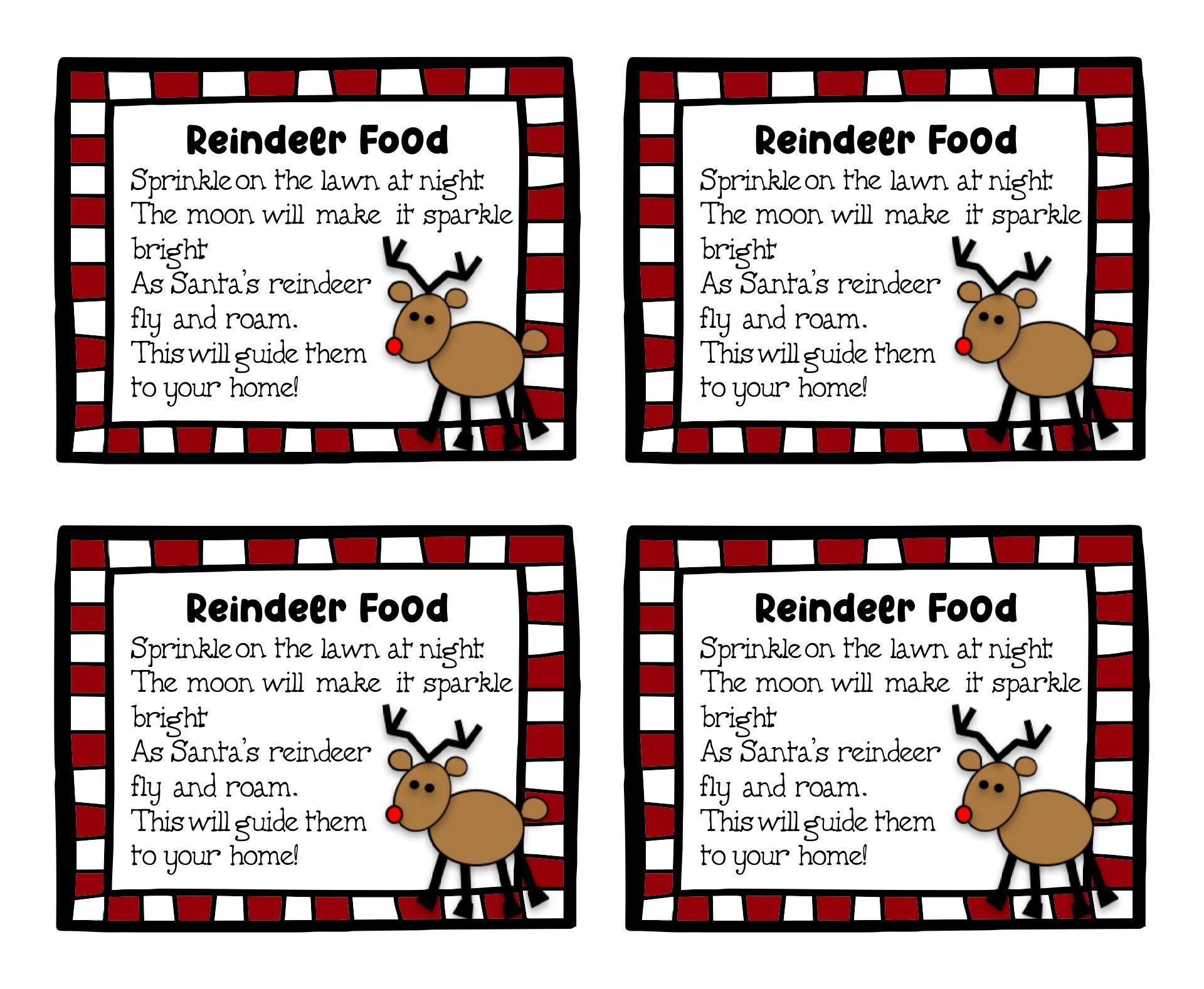 Free Reindeer Food Printable Tags - Printable Party Favors intended for Reindeer Food Printable Tags Free
