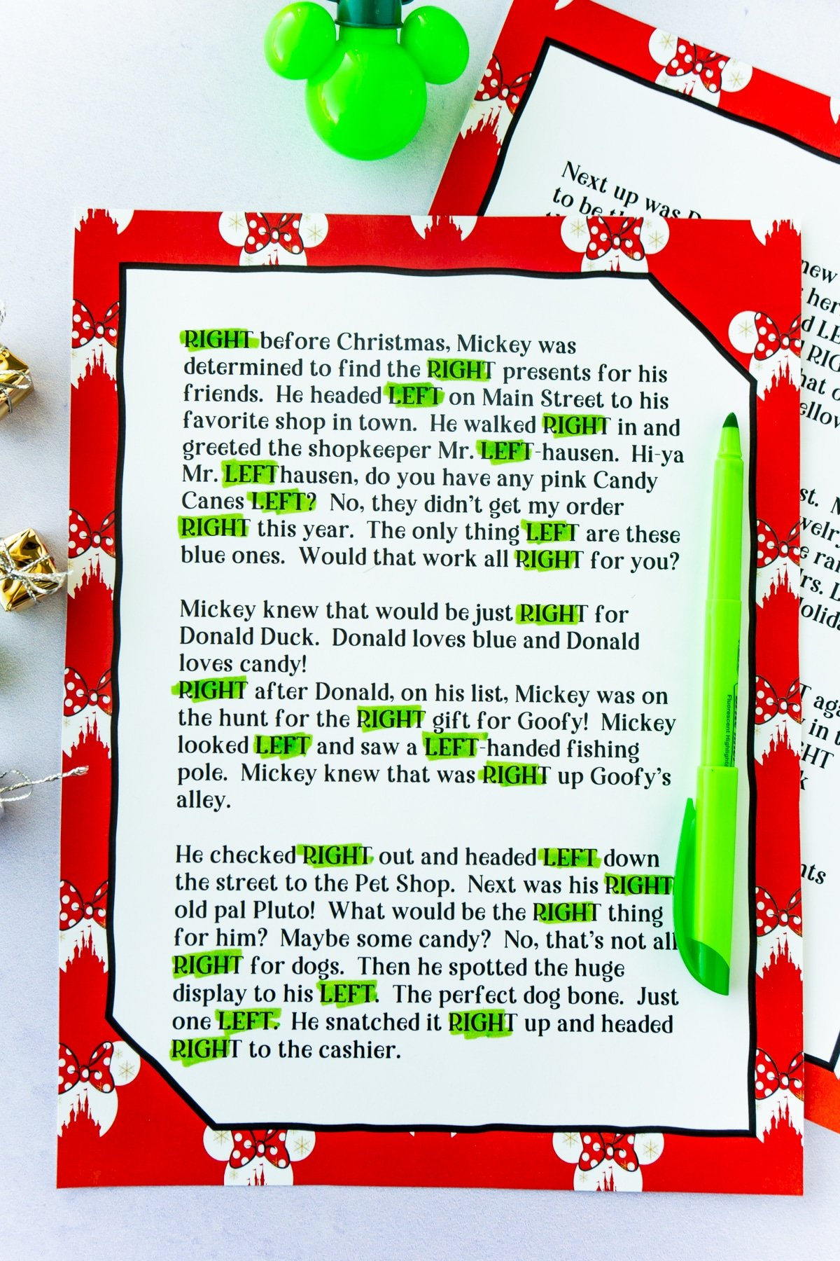 Fun Left Right Christmas Game (4 Printable Stories) - Play Party Plan throughout Left Right Christmas Game Printable For Kids
