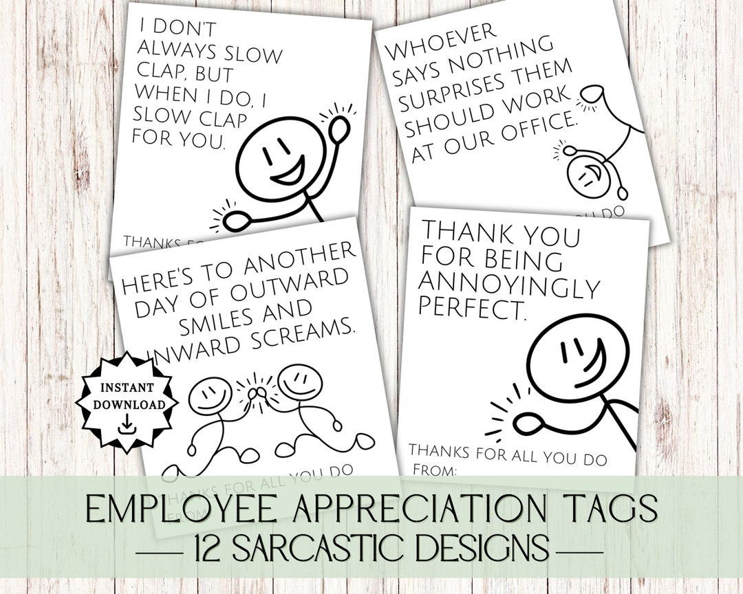 Funny Employee Appreciation Day, Funny Employee Appreciation Cards with regard to Employee Thank You Cards Printable
