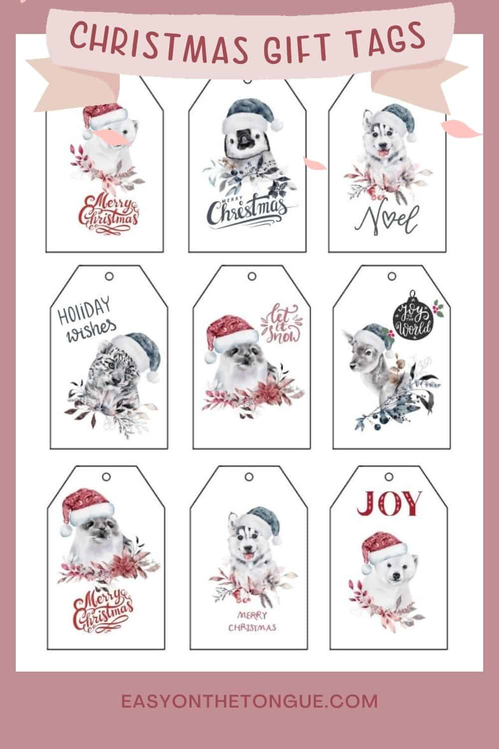 Grab The Free Snow Animal Christmas Gift Tags intended for Free Printable Christmas Tags