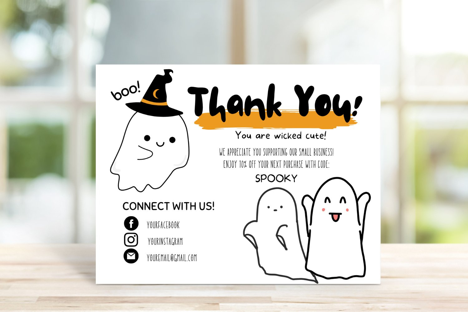 Halloween Business Thank You Card Template for Halloween Thank You Cards Printable