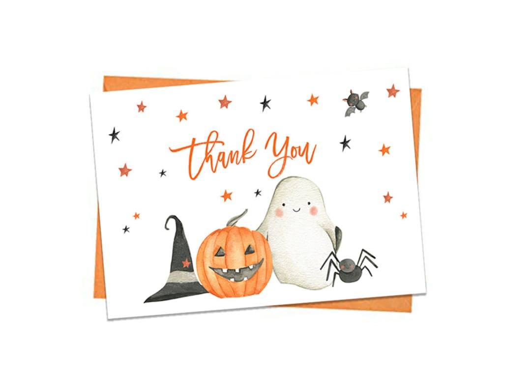 Halloween Thank You Card, Printable Thank You Notes, A Little Boo pertaining to Halloween Thank You Cards Printable
