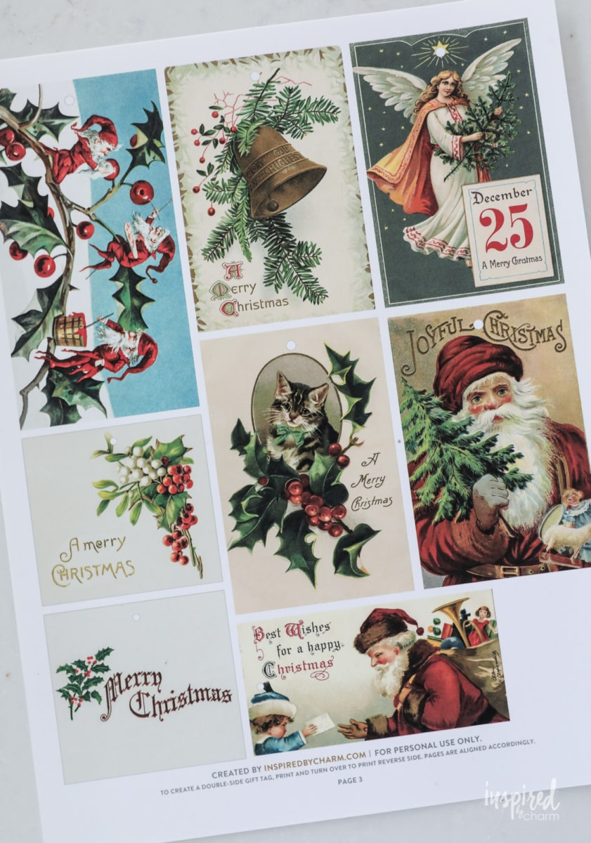 Handmade Vintage-Inspired Christmas Gift Tags regarding Vintage Christmas Gift Tags Printable