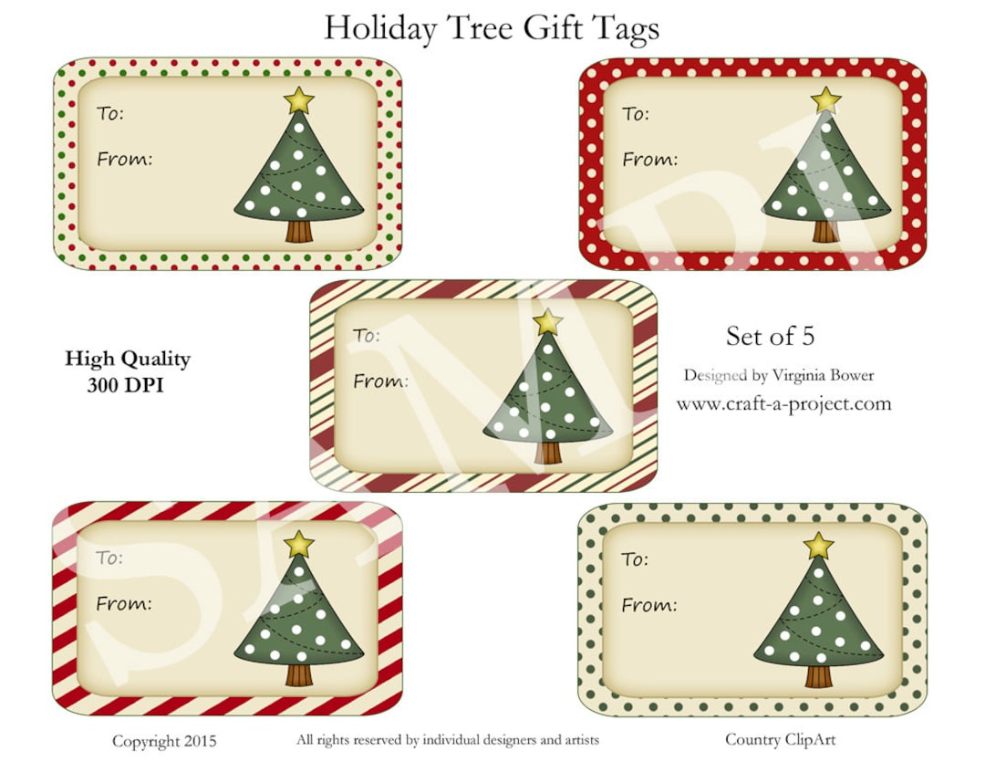 Holiday Tree Gift Tags - Christmas Gift Tags - Printable Gift Tags inside Christmas Tree Tags Printable