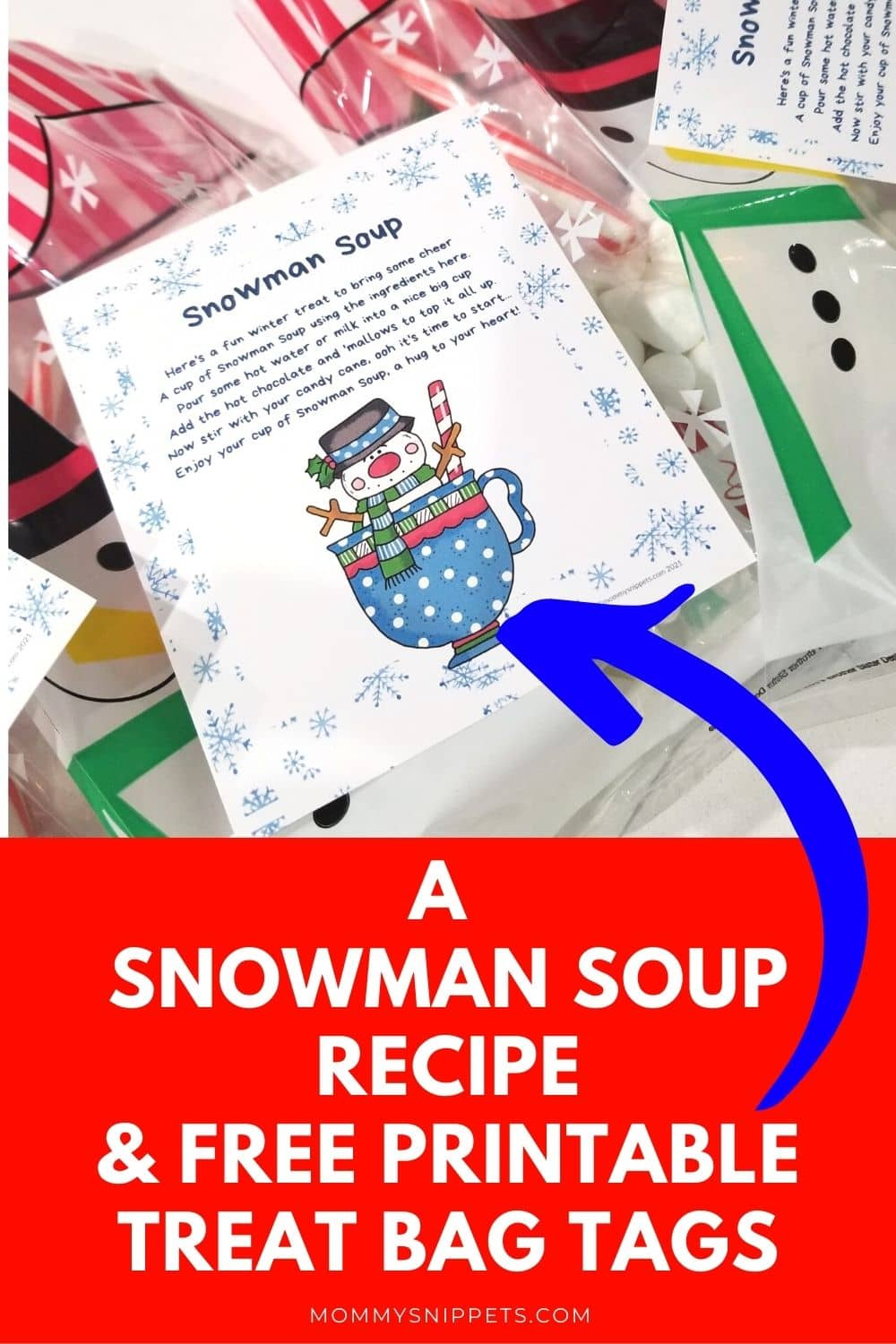 How To Make Snowman Soup Recipe + Free Printable Treat Tag with Snowman Soup Free Printable
