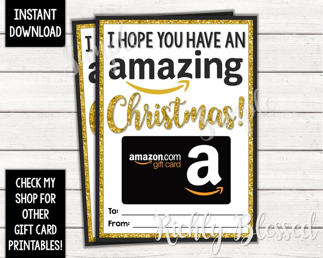 Instant Download Amazon Gift Card Christmas Card Holder Gift Card pertaining to Amazon Printable Gift Card Christmas Theme