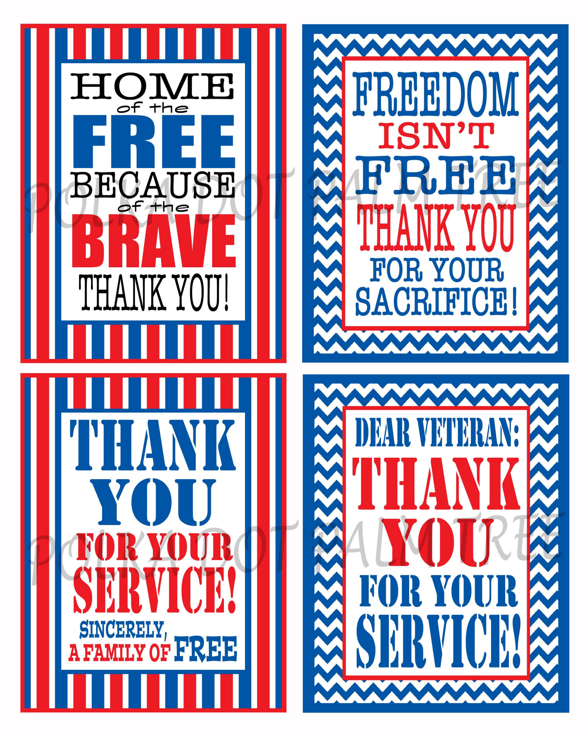Instant Download Printable Veteran Military Patriotic Thank You within Veterans Thank You Cards Free Printable