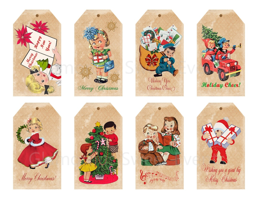 Instant Download, Vintage Christmas Gift Tags, Printable - Etsy inside Vintage Christmas Gift Tags Printable