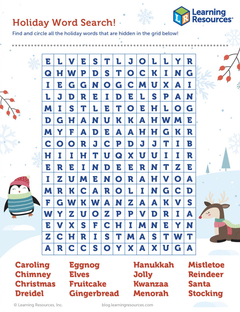 Jolly Holiday Word Search! | Learning Resources throughout Free Holiday Word Search Printable