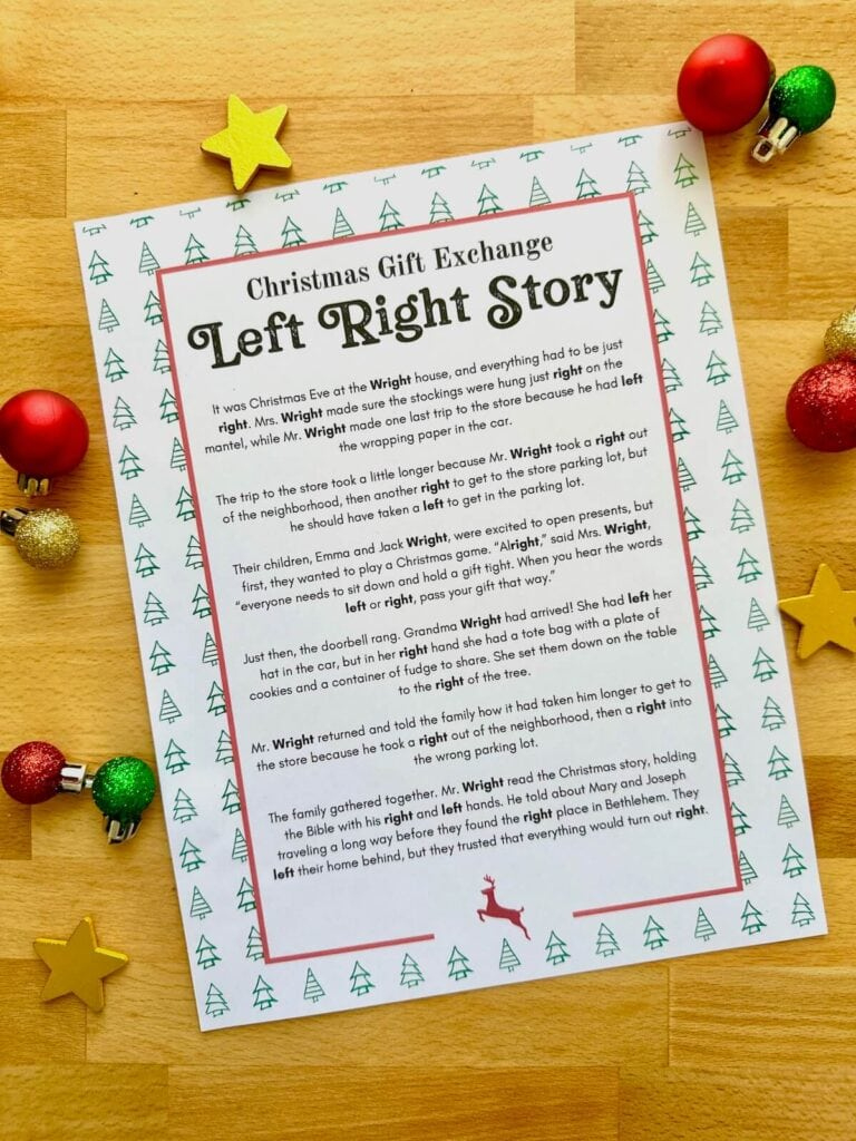 Left Right Christmas Game - Free Printable Gift Exchange Idea throughout Left Right Christmas Christian Game Printable