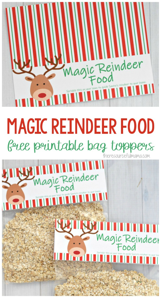 Magic Reindeer Food {Printable Bag Topper} - The Resourceful Mama with Reindeer Food Free Printable Bag Topper