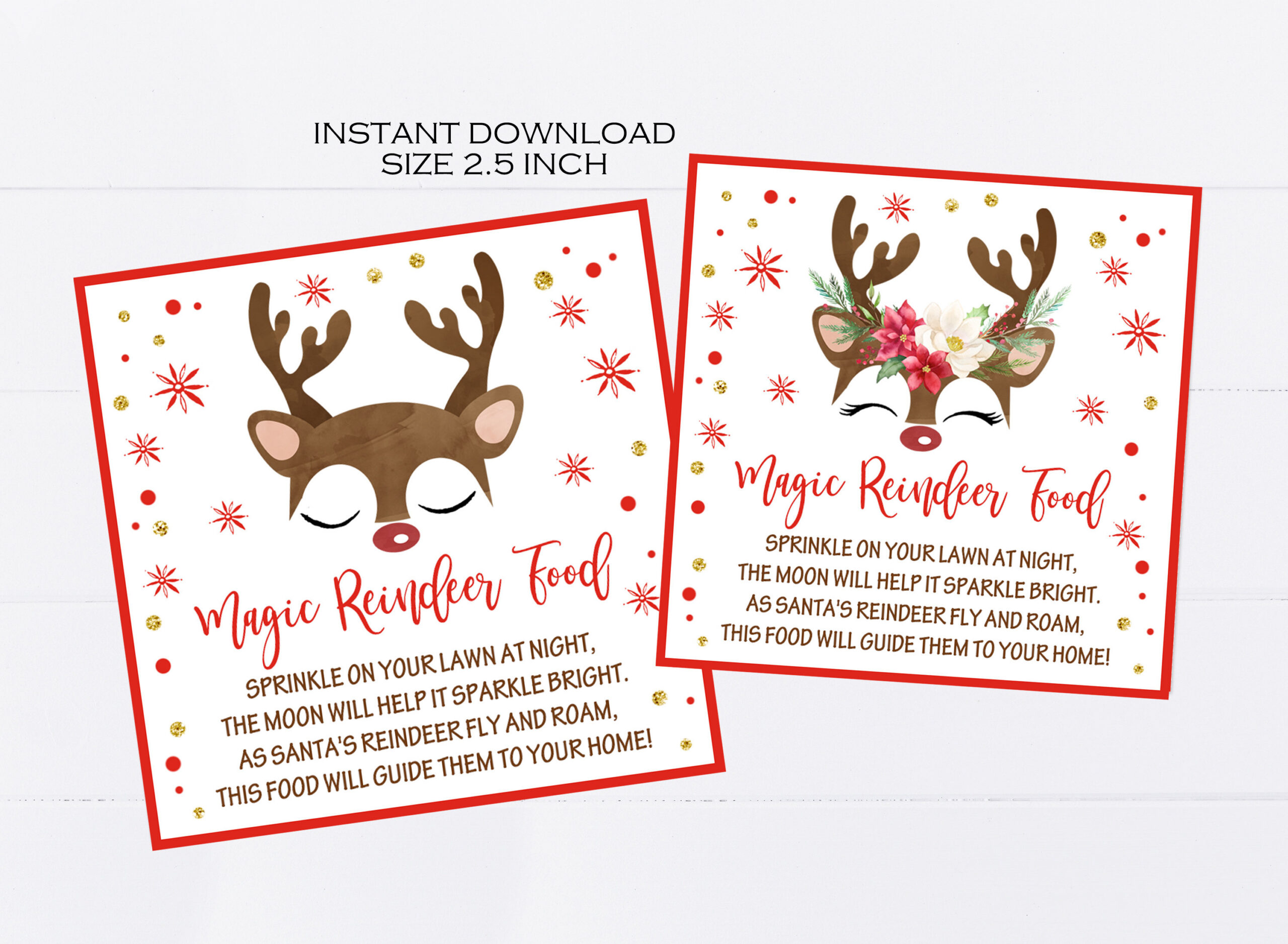 Magic Reindeer Food Tags Printable, Christmas Party Favors within Reindeer Food Printable Tag