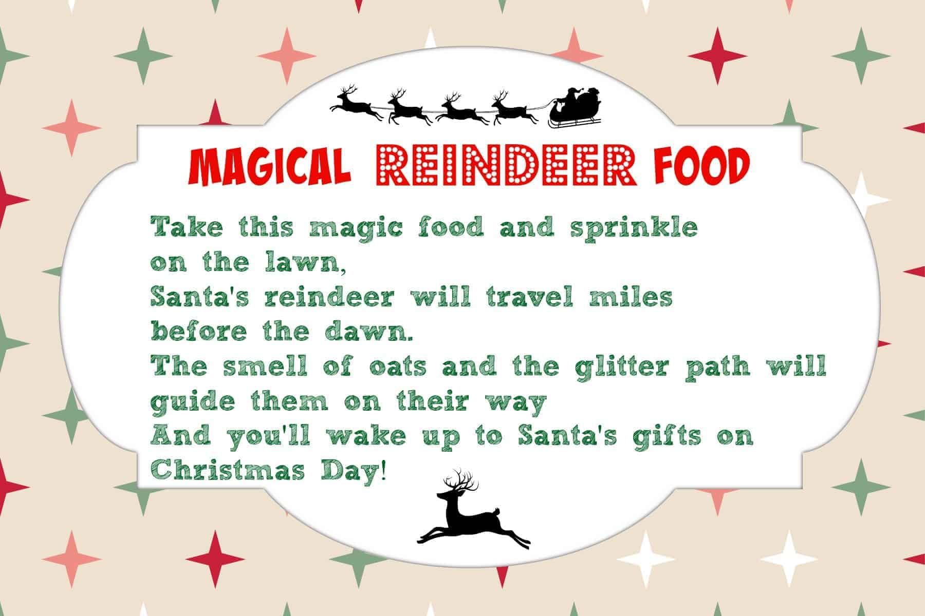 Magical Reindeer Food Recipe + Free Printable Poem Tag - Mama Cheaps® for Reindeer Food Printable Poem