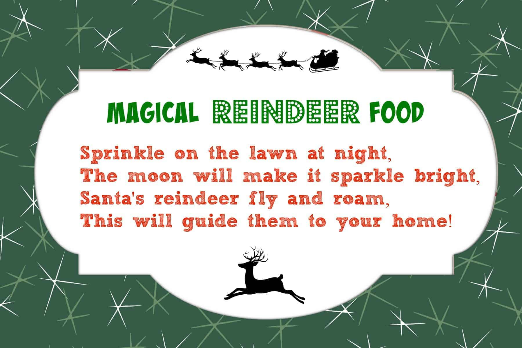 Magical Reindeer Food Recipe + Free Printable Poem Tag - Mama Cheaps® throughout Reindeer Food Poem Free Printable Tags
