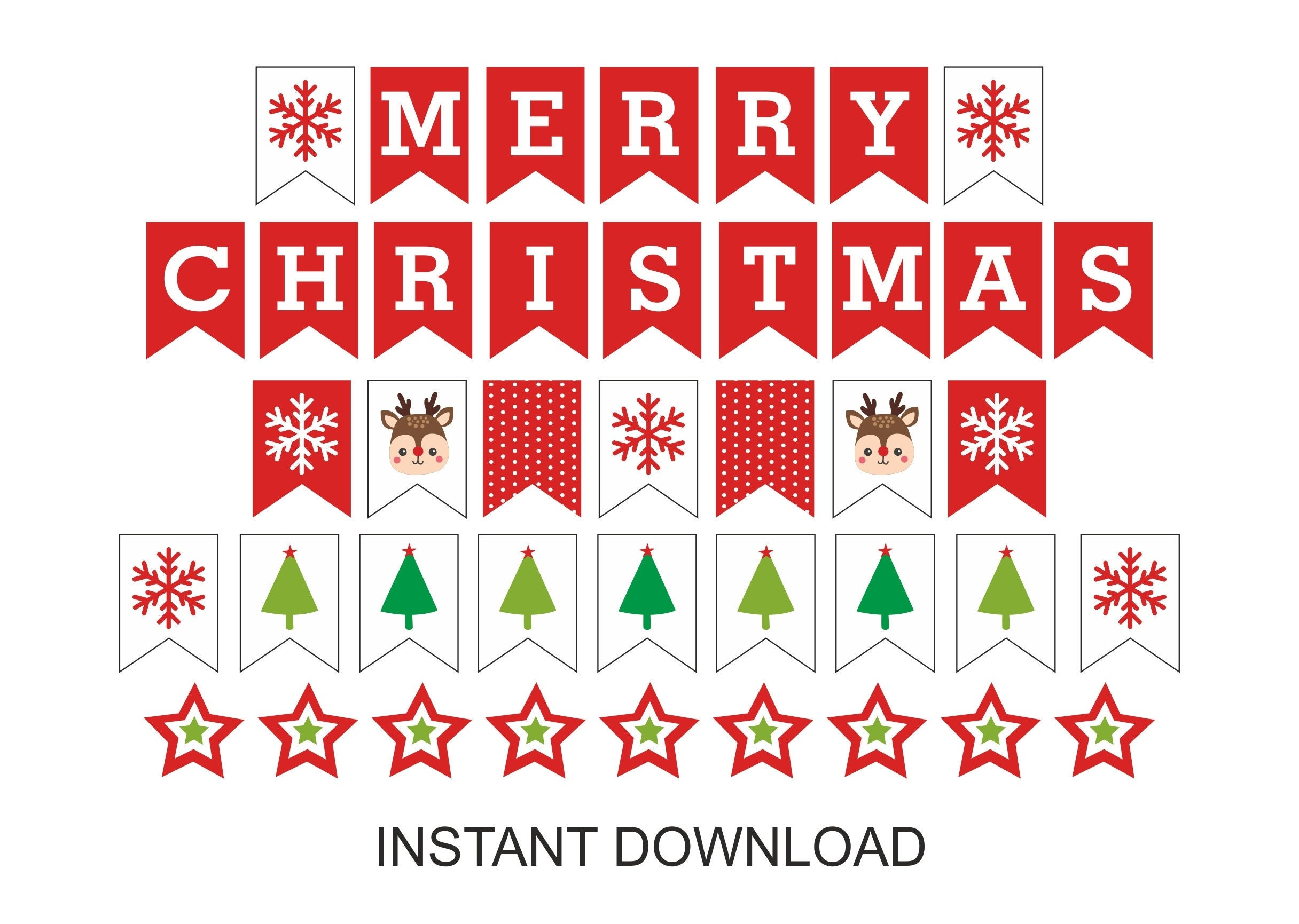 Merry Christmas Banner Printable / Christmas Banner Printable throughout Merry Christmas Printable Banner