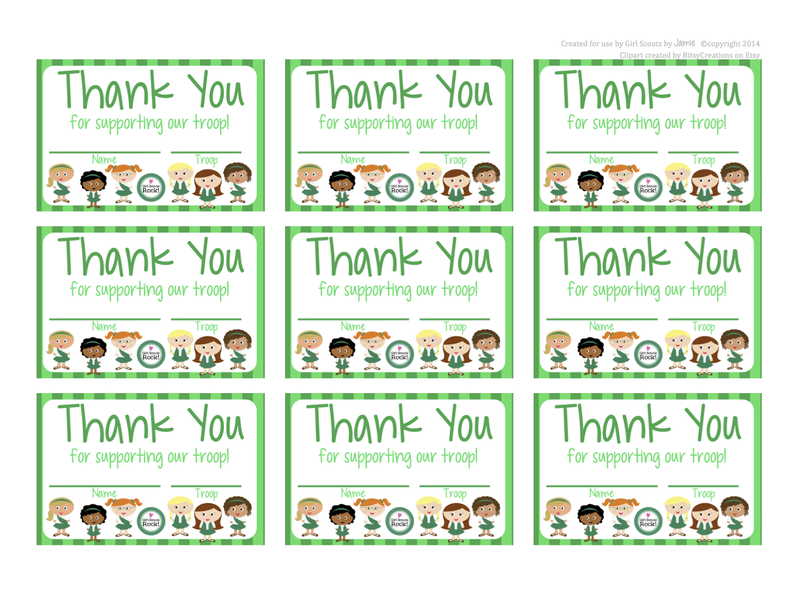 My Fashionable Designs: Girl Scouts - Free Printable Thank You Cards regarding Free Printable Girl Scout Thank You Cards