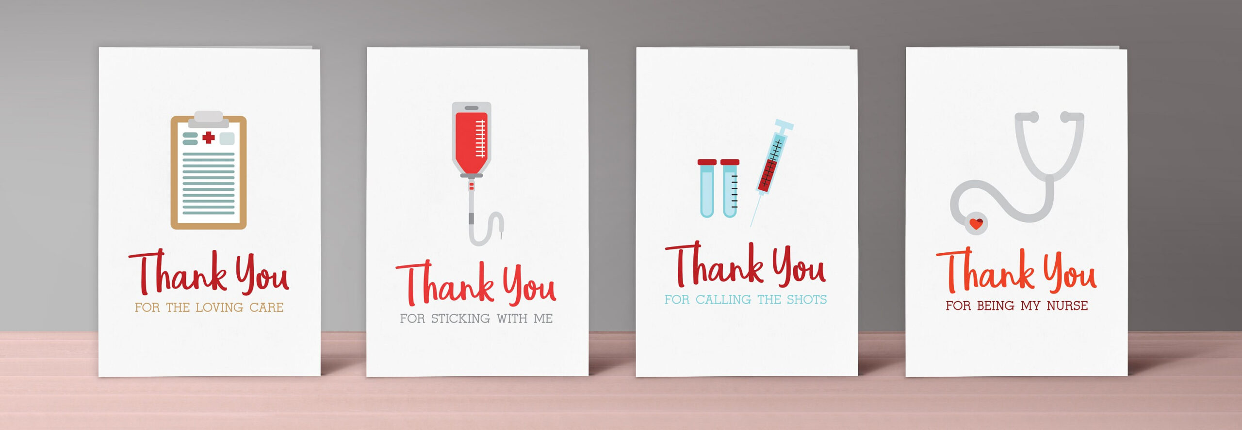 Nurse Thank You Card - Set Of 4 - Download And Print - Nurse Week regarding Printable Free Thank You Cards For Nurses