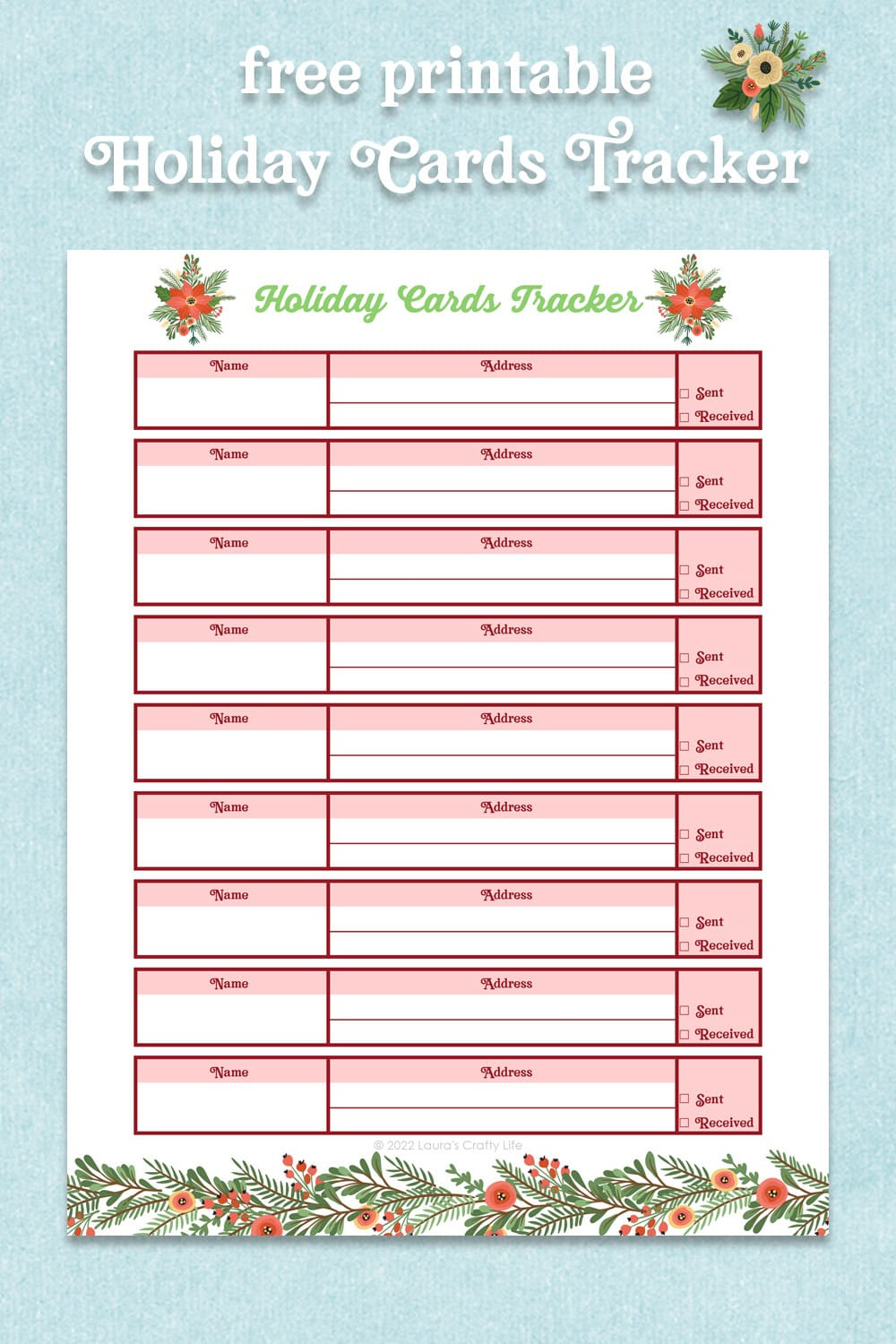 Organize Your Holiday Cards with regard to Free Printable Christmas Card Address List