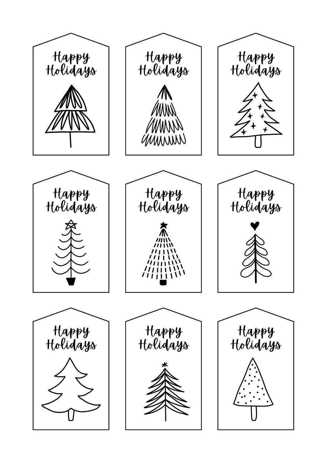 Page 6 - Free, Printable And Customizable Gift Tag Templates | Canva in Free Printable Christmas Tags Black And White