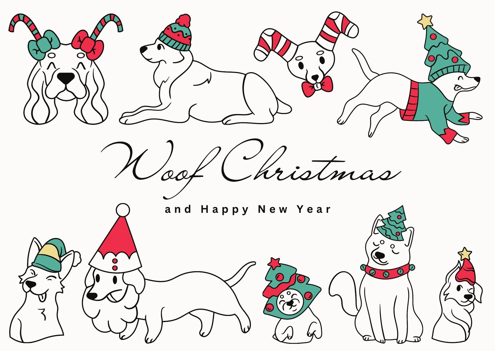 Page 9 - Customize 11,190+ Art Christmas Card Templates Online - Canva inside Printable Christmas Card Dog