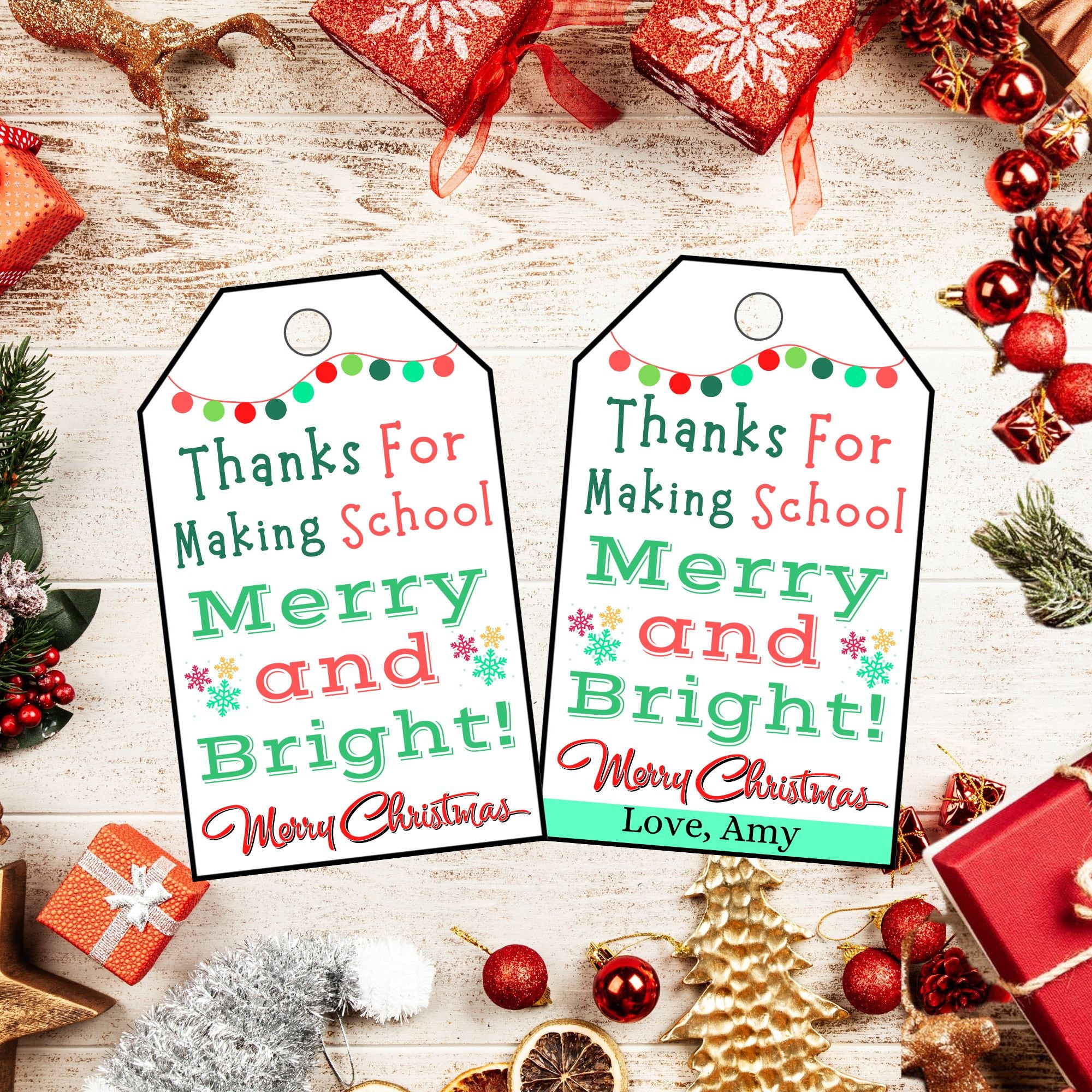 Personalized Christmas Gift Tags – Teacher Appreciation, School pertaining to Printable Christmas Tags For Teachers