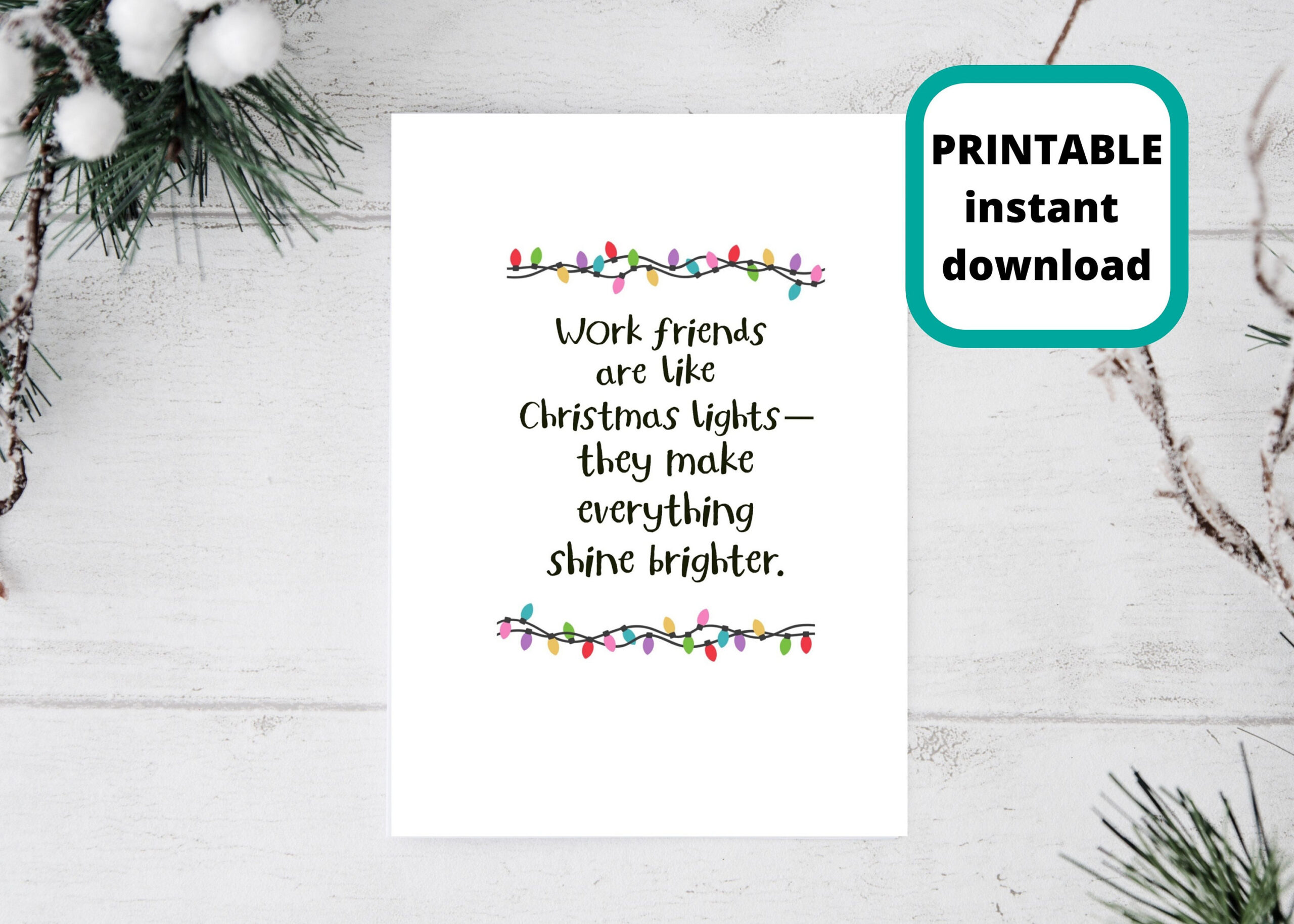 Printable Christmas Card For Coworker: Work Friends (Digital within Printable Christmas Card For Coworker