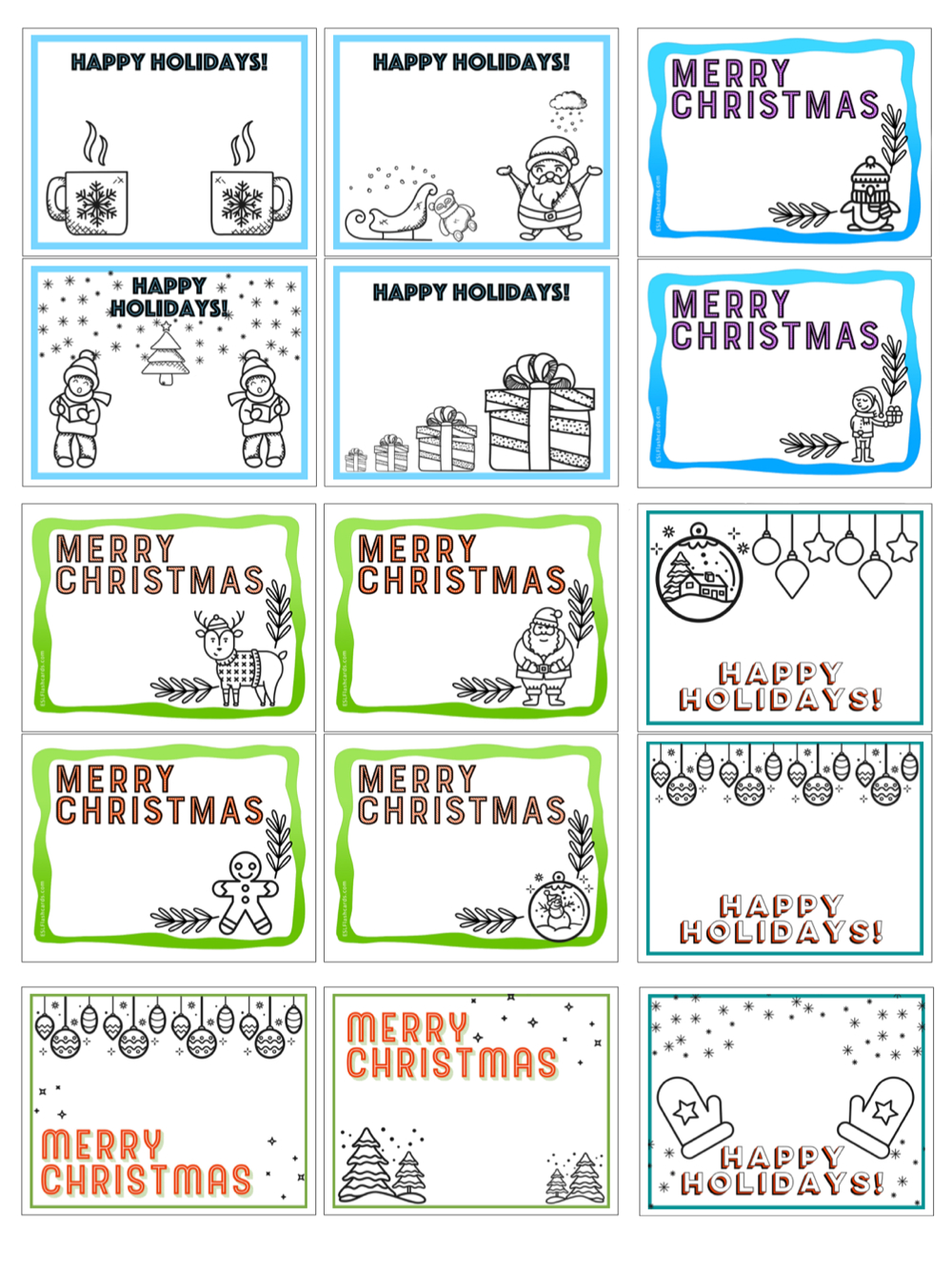 Printable Christmas Cards - Esl Flashcards with regard to Printable Christmas Cards