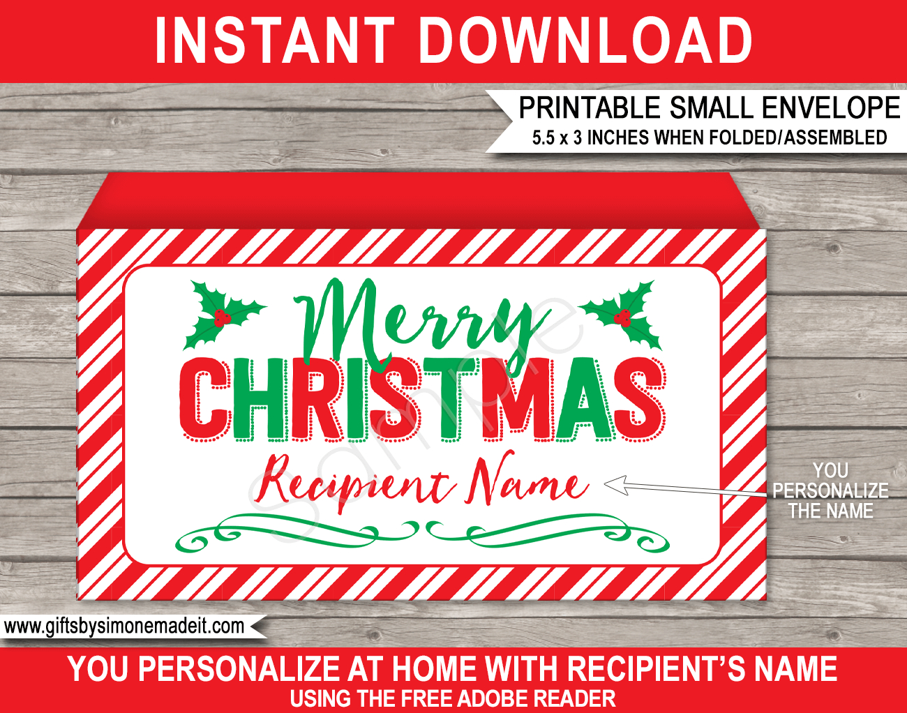 Printable Christmas Envelope Template | Diy Personalized Xmas Envelope in Printable Christmas Card Stock With Envelopes