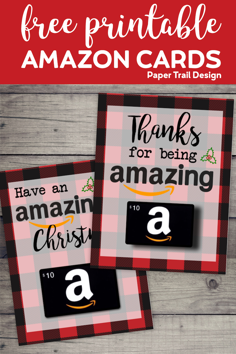 Printable Christmas Gift Card Holders For Amazon - Paper Trail Design for Amazon Printable Gift Card Christmas Theme