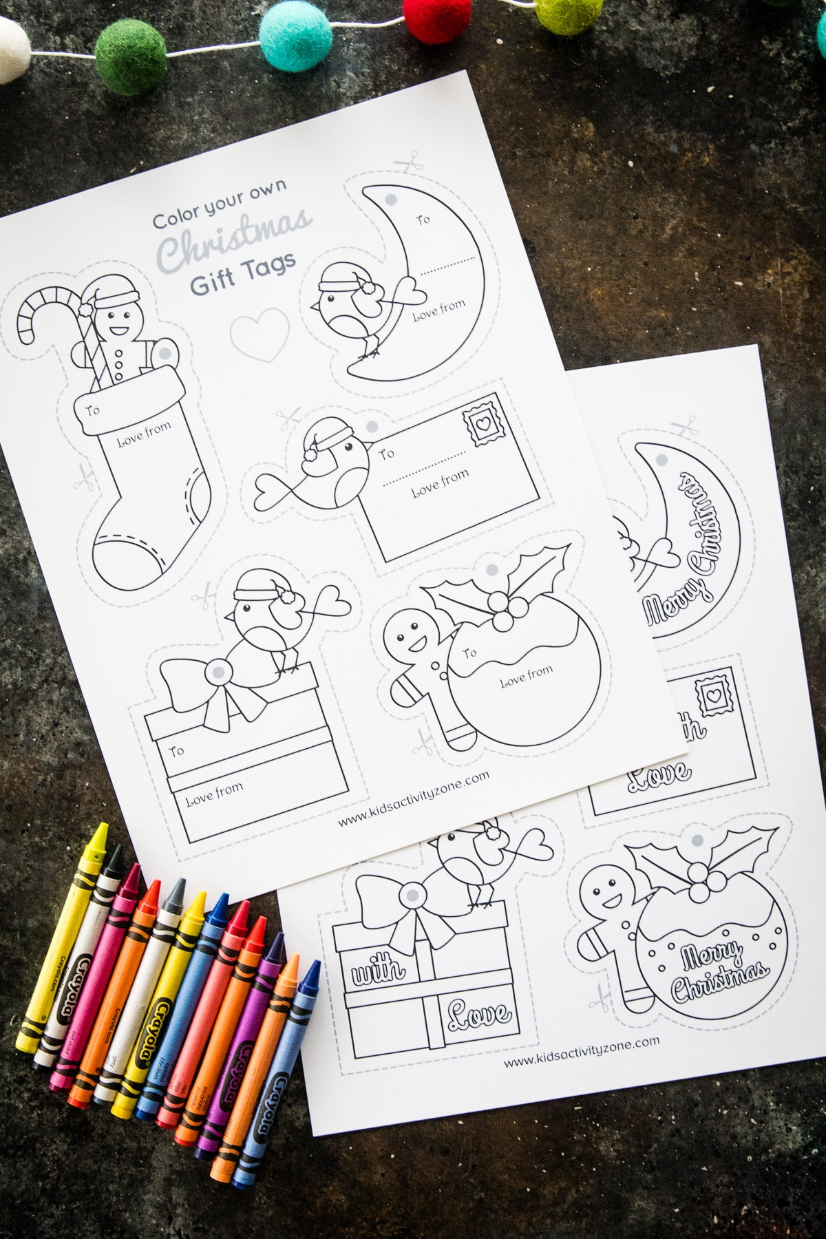 Printable Christmas Gift Tags To Color - Kids Activity Zone regarding Free Printable Coloring Christmas Gift Tags