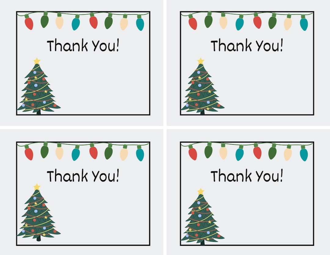 Printable Christmas Thank You Cards For Teachers, Students, Or with regard to Free Christmas Thank You Cards Printable