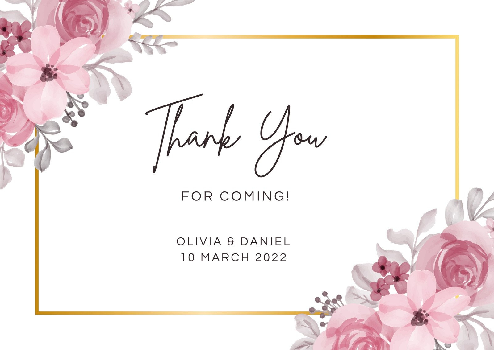 Printable, Customizable Thank You Card Templates | Canva within Free Love Printable Cards For Thank You