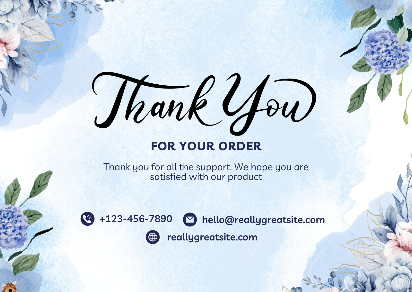 Printable, Customizable Thank You Card Templates | Canva within Online Printable Thank You Cards