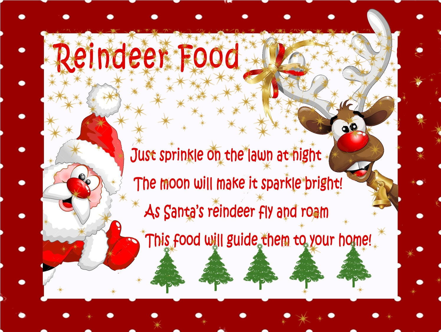 Printable Reindeer Food Label: Christmas Snack Bag Toppers regarding Reindeer Food Printable Tags