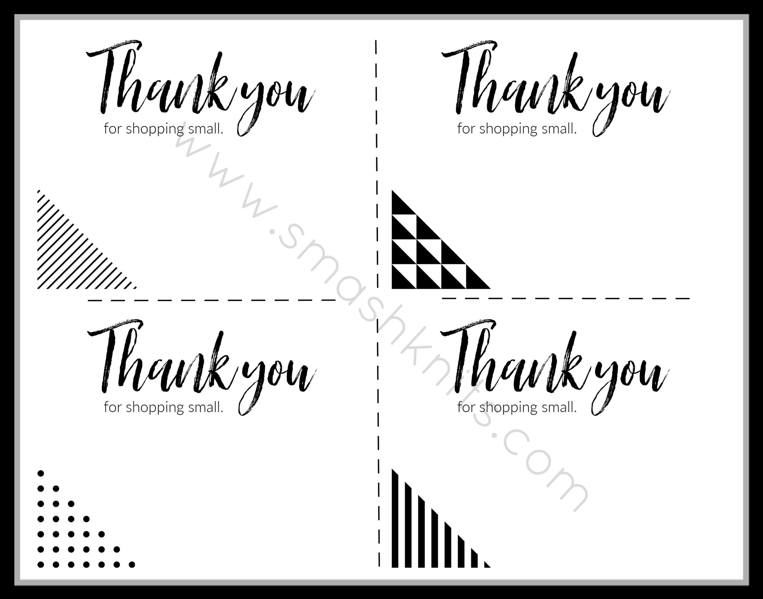 Printable Thank You Cards: Small Business Gift Tags (Pdf) - Etsy inside Small Thank You Cards Printable