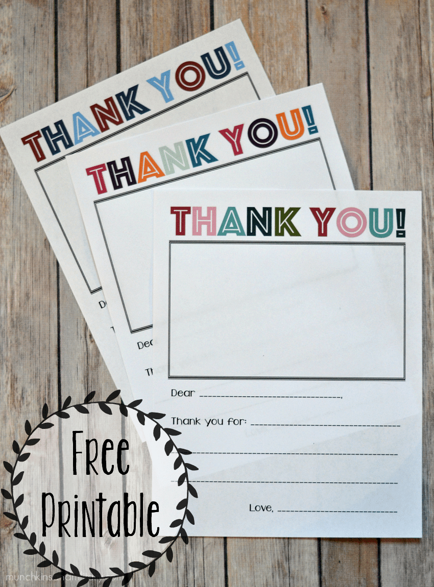 Printable Thank You Note - Three Little Ferns - Family Lifestyle Blog within Kid Thank You Cards Free Printable