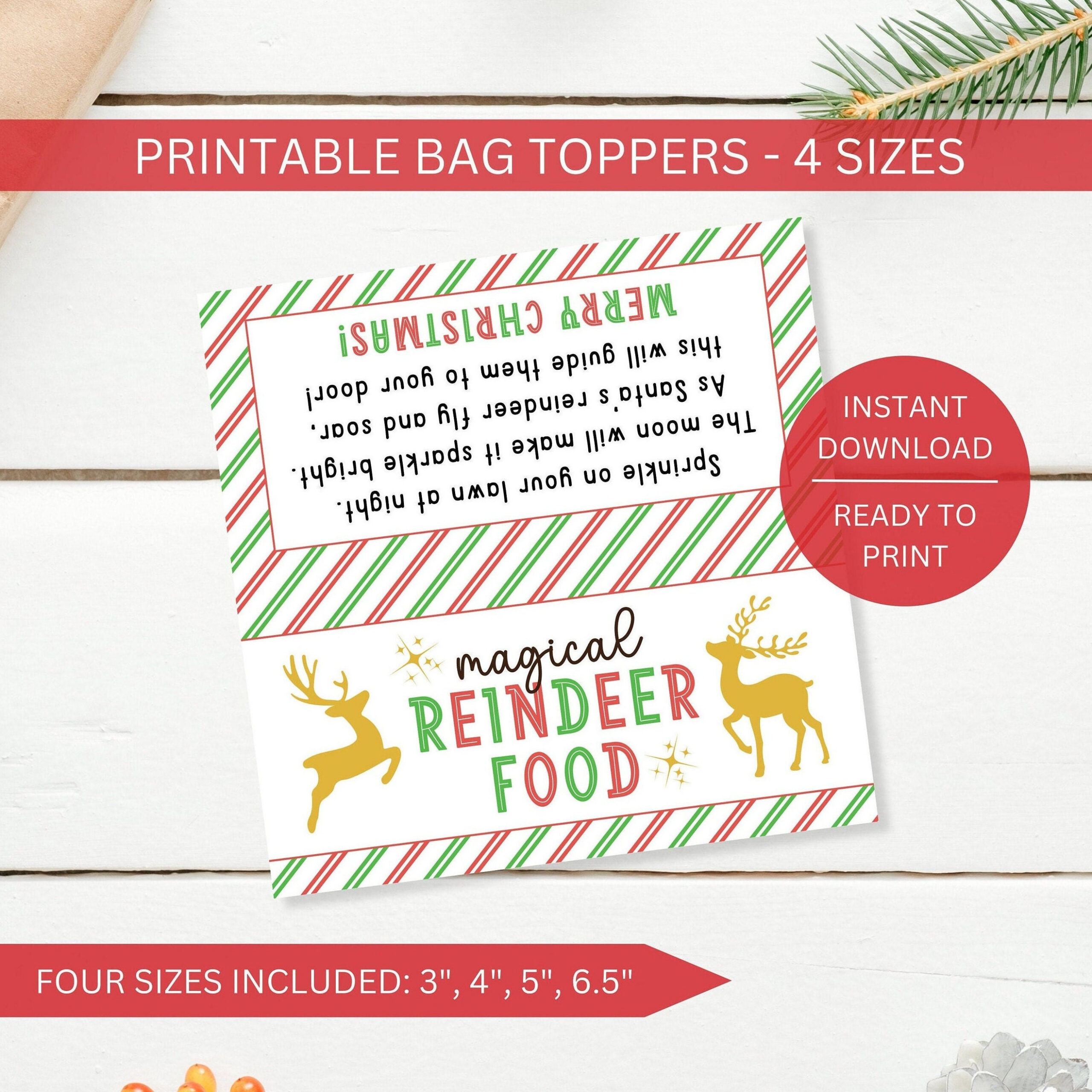 Reindeer Food Bag Topper Printable, Magische Reindeer Food within Reindeer Food Free Printable Bag Topper