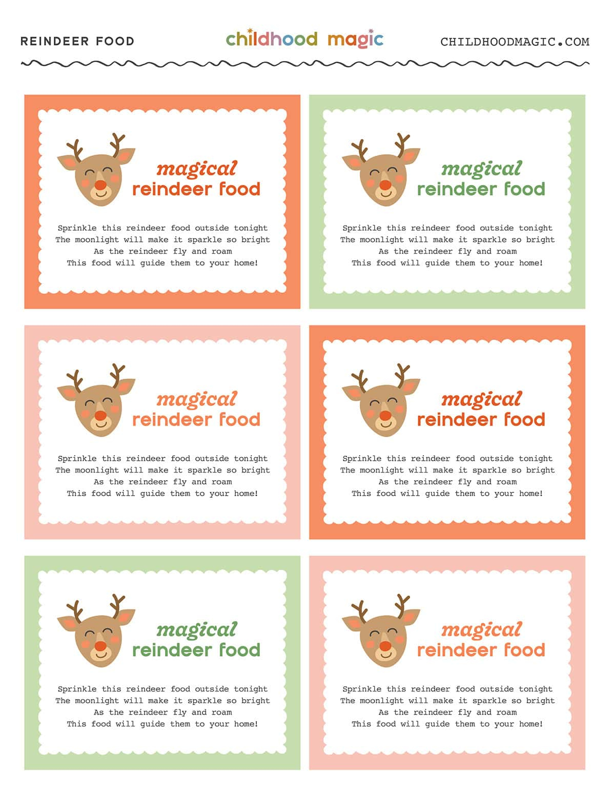 Reindeer Food - Childhood Magic for Pinterest Reindeer Food Printable