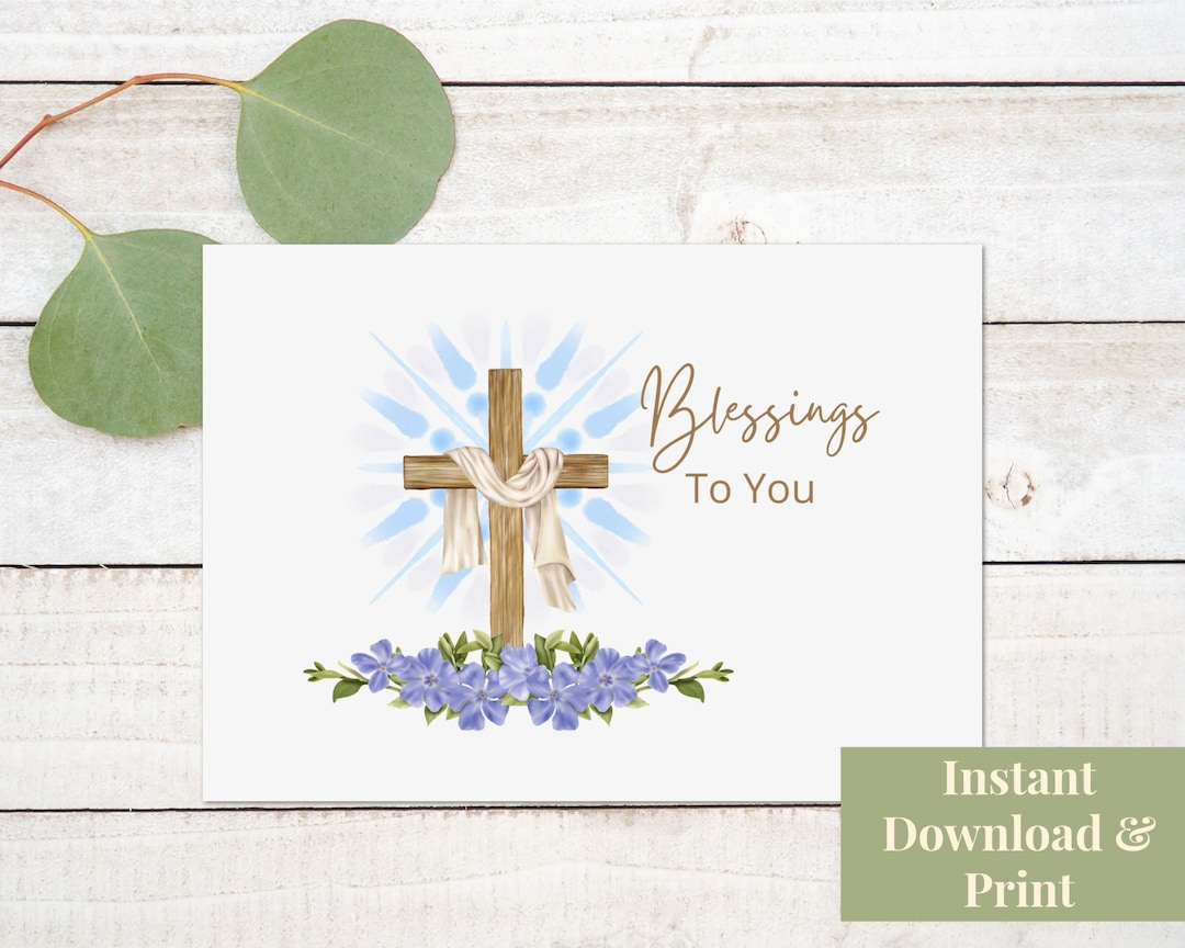 Religious Thank You Card, Printable Religious Card, Blessings To with Religious Thank You Cards Printable