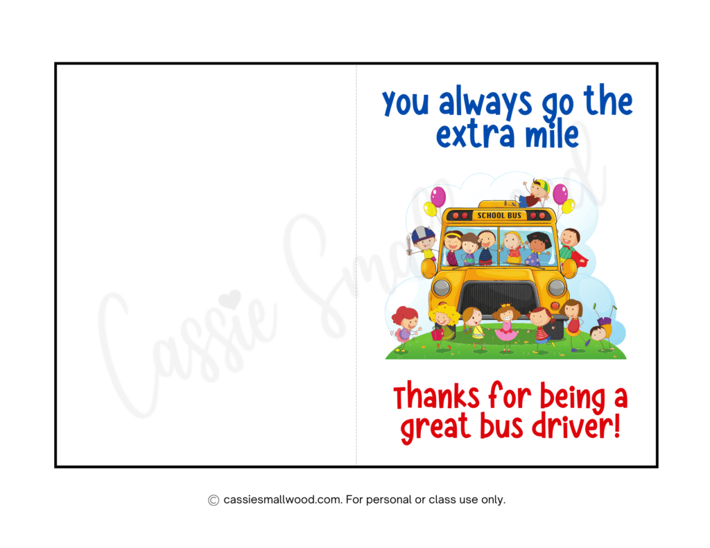 School Bus Thank You Cards Diy Printable Birthday School Bus intended for Free Printable Thank You Cards For Bus Driver
