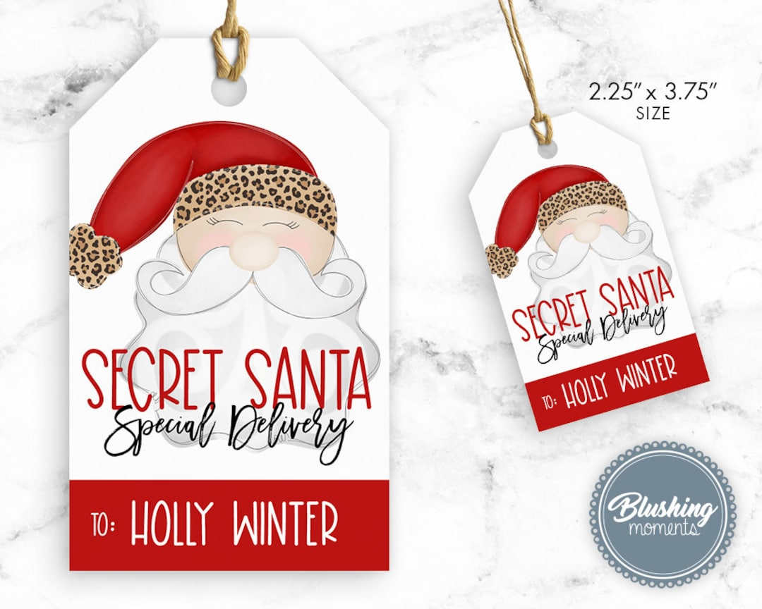 Secret Santa Tags-Printable Christmas Secret Santa Claus Special in Printable Christmas Tags For Secret Santa