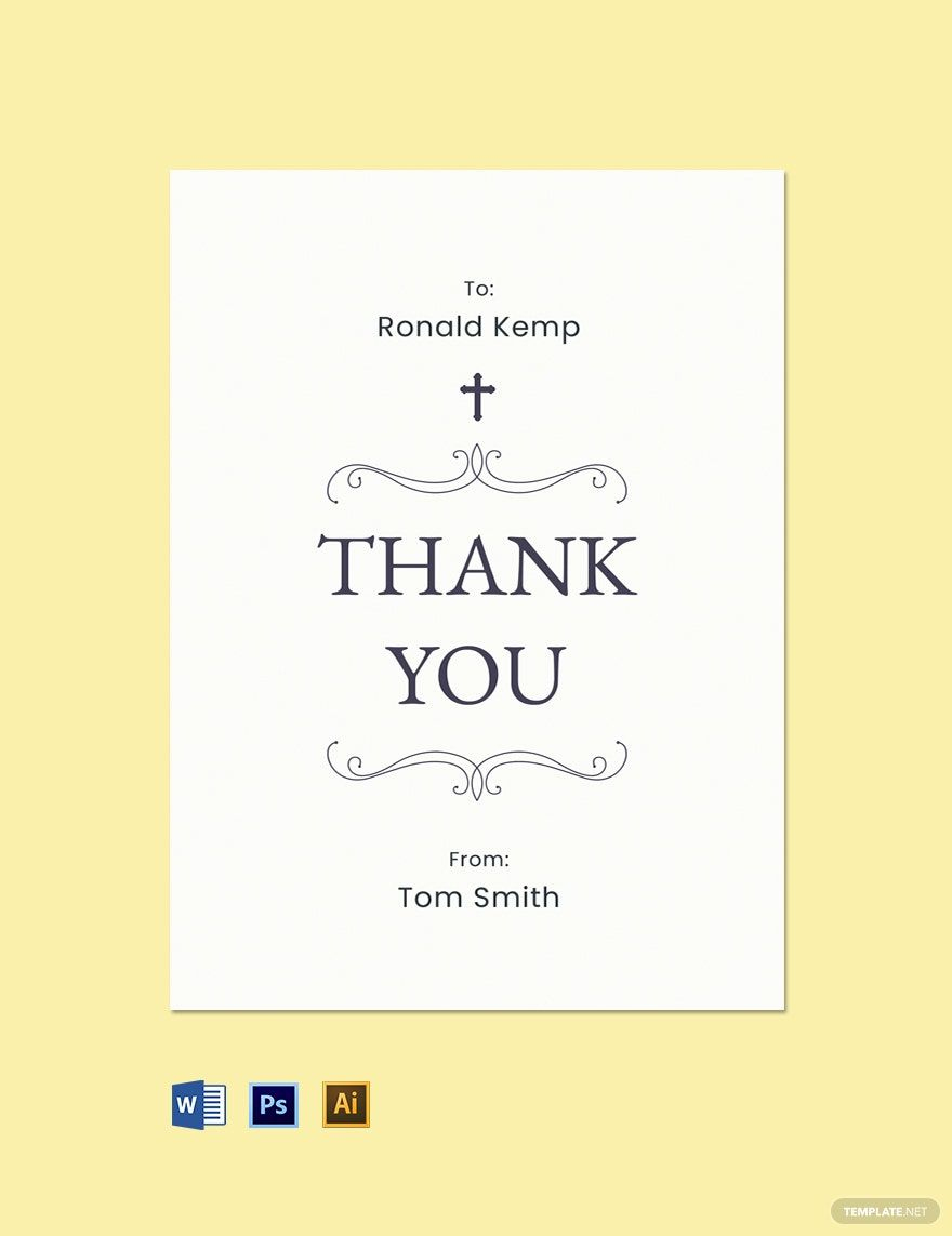 Simple Funeral Photo Thank You Card Template In Psd, Illustrator inside Google Images Free Printable Thank You Cards